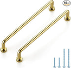JOY DECOR Cabinet Pulls – 6-1/4 Inch Hole Center, Polished Brass, 10 Pack, Zinc Alloy Cabinet Handles for Drawers & Cupboard – Vintage Style Hardware for Kitchen, Bathroom, Dresser, Furniture Makeover