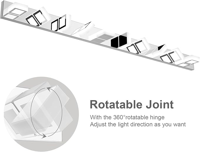 Ralbay 66inch Chrome Bathroom Vanity Lights Stainless Steel Acrylic LED Modern Chrome Bathroom Wall Lighting Fixtures