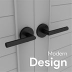 Mega Handles Ronn Dummy Door Handles - 6 Pack Heavy Duty Black Door Handle, Non-Turning Door Handle for Hallway, Closet & French Doors, Single Side, Fits All Standard Doors - Matte Black