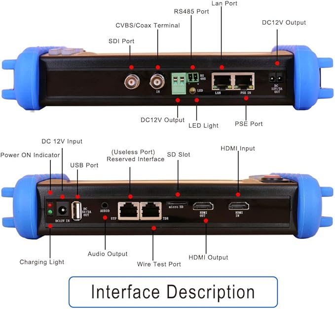 Security Camera Tester-Support IP,HD and Analog Camera-with SDI Input, Power Supply and Network Cable Test