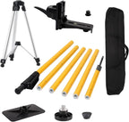 Telescoping Laser Level Pole with Tripod, 13.8Ft./4.2M with 1/4-Inch by 20-Inch Laser Mount for Rotary and Line Laser Level, 5/8"-11 Adapter Nut Included