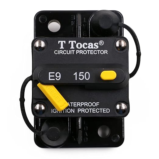 E9 T3 Hi-Amp 150A Circuit Breaker with Manual Reset | UL Certified 12V - 48V DC Waterproof Switchable 150 Amp