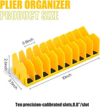 Plier Organizer,4 Pack Pliers Organizer for Tools Cutters with Extendable Design & Non-Slip Rubber Base, 40 Slots Tool Box Organizers for Pliers, Wrenches, Screwdrivers,Yellow
