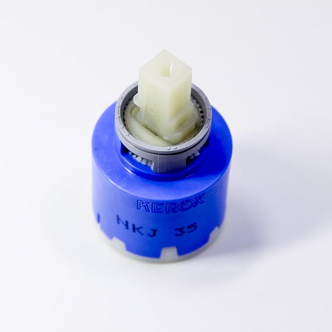 Kerox NKJ35 Single Lever Faucet Cartridge (1 Pack), 35mm Replacement Ceramic Mixing Energy-Saving Cartridge, Right Rotation, Repair Kit for Kerox Single Lever Faucet -Blue