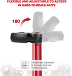 HAUTMEC 11-Inch Pro Basin Wrench Sink Faucet Wrench for Tight Spaces with Adjustable 3/8'' to 1-1/4'' Capacity Plumber Wrenches for Faucet Hex Nuts under Sink HT0261-PL(Red)