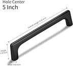 10 Pack 5 Inch(128mm) Hole Center Matte Black Modern Drawer Pulls Timeless Cabinet Pull Handle Vanity Pull Handle Classic Kitchen Cabinet Hardware, Screws Included, M-Black(5x10)