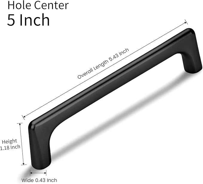 30 Pack 5 Inch(128mm) Hole Center Matte Black Modern Drawer Pulls Timeless Cabinet Pull Handle Vanity Pull Handle Classic Kitchen Cabinet Hardware, Screws Included, M-Black(5x30)