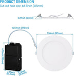 TORCHSTAR Premium Series 6 Inch Ultra-Thin LED Recessed Light with Junction Box, 13.5W Dimmable LED Canless Recessed Ceiling Lights Slim, ETL & ES Listed, CRI90, 3000K Warm White, White, Pack of 6