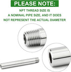 TAISHER 2PCS 304 Stainless Steel Pipe Fittings, 3/8" NPT Male Threaded, 6" Length Weld Nipple Cast Pipe