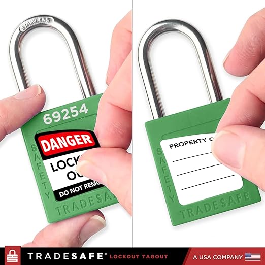 TRADESAFE Lockout Tagout Locks Set - 10 Green Lockout Locks Keyed Different, 2 Keys Per Loto Lock, OSHA Compliant Lock Out Tag Out Padlocks for Electrical Lockout Tag Out Kits