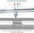 LED Under Cabinet Lighting Motion Sensored Hardwired with Built-in Dimmer, 24 Inch 12W Dimmable 5 Color 2700/3000/3500/4000/5000K, Linkable Eyes Care for Kitchen, Counter, ETL Listed, White