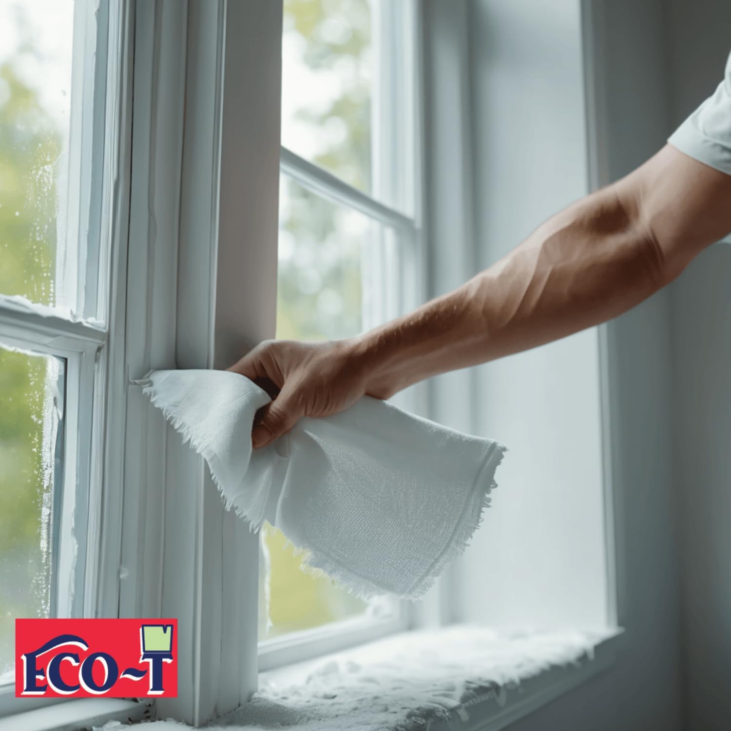 25Lb Box Eco-T Paint Rags - White T-Shirt Material, 100% Recycled, Eco-Friendly, High Absorbency, Low Lint, Low-Cost, Painting and Cleaning Cloth