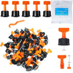 Tile Leveling System Kit 1/8" T Type 50pcs Tile Leveling Reusable + 200pcs Cross Spacer Tile Installation Tool Kit for Stone Ceramic Stone Installation With 1x Wrenches (1/8" 250pcs)