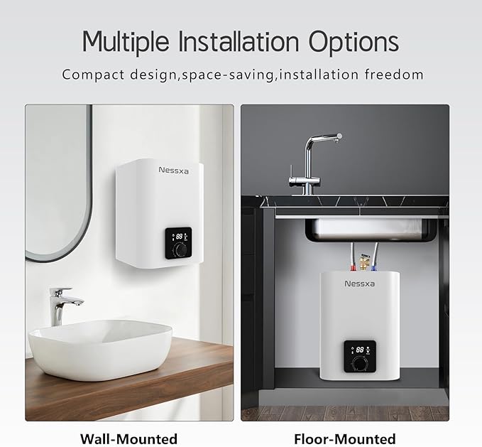 1.8 Gallon Electric Mini Tank Water Heater, 110V 1500W Point of Use On Demand Under Sink Instant Hot Water Heater for Home Kichen Bathroom