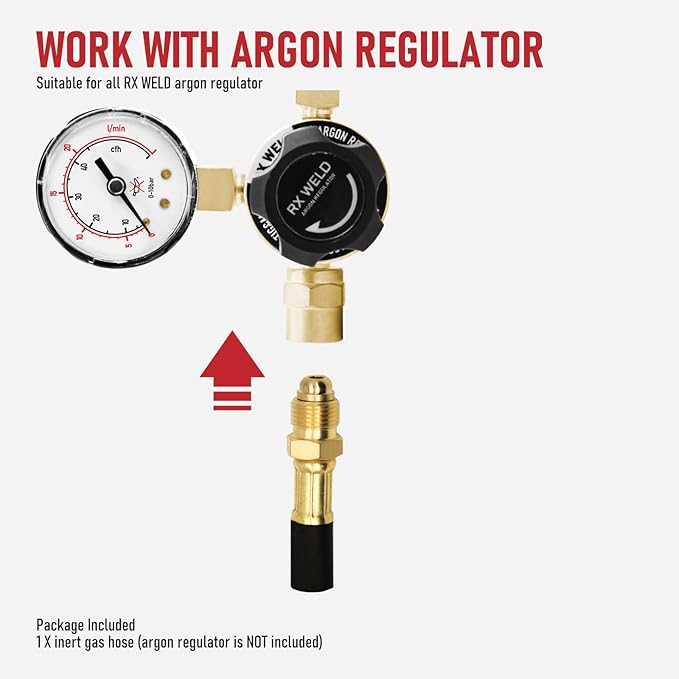 RX WELD Inert Gas Welding Hose - Argon Flow Hose (30FT, Black)