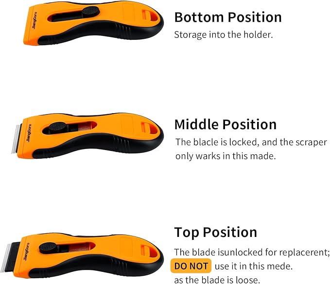 Razor Blade Scraper with 16 Extra SK5 Blades - Paint Sticker Glue Remover for Glass Windows Tiles Metal - Ergonomic Handle, Multi-Surface Tool