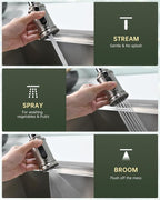 Touchless Kitchen Sink Faucet with Soap Dispenser Brushed Nickel, DAYONE Smart Motion Sensor Hands Free Faucet Kitchen with 3-Function Sprayer for Single/ 3-Hole Sink, DAY136TL-BN