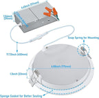 TORCHSTAR 12-Pack 6 Inch 5CCT LED Recessed Lighting, CRI 90, 2700K3000K3500K4000K5000K Selectable, Dimmable 1000lm Brightness Slim LED Downlight, ETL Listed