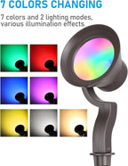 LEONLITE 8-Pack 10W RGB Low Voltage Landscape Lights, Color Changing Wall Wash Landscape Lighting Outdoor, 12V LED Landscape Spotlights, Uplight, ETL Listed, Aluminum, IP65 Waterproof