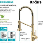 KRAUS Bolden 2-in-1 Commercial Style Pull Down Single Handle Water Filter Kitchen Faucet for Reverse Osmosis or Water Filtration System in Spot-Free Antique Champagne Bronze, KFF-1610SFACB