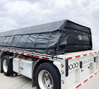 Mytee Products 2 Pack 16' x 27' Flatbed Truck 18 Oz Steel Tarp with 4 FT Drop & Flap - Black Heavy Duty Vinyl Waterproof Tarp for Trailers to Protect Cargo from Wind, Rain, Snow and Sun