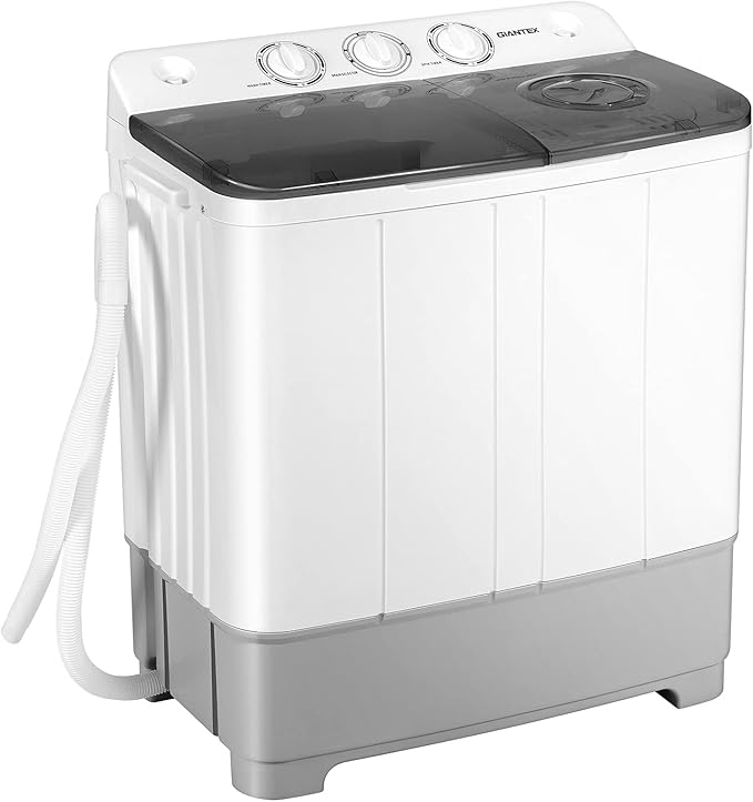 Giantex Portable Washing Machine, 2 in 1 Laundry Washer and Spinner Combo, 22lbs Capacity 13.2 lbs Washing 8.8 lbs Spinning, Timer Control, Drain Pump, Dorm Apartment Semi-Automatic Twin Tub Washer