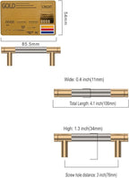Amerdeco 10 Pack Champagne Bronze and Brushed Nickel Knurled Cabinet Pulls 3 Inch Hole Center to Hole Center Kitchen Cabinet Handles for Drawer Dresser, Cupboard and Wardrobe ZH0040