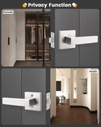 Gobrico 5 Pack Satin Nickel Square Door Levers Handles,Interior Passage Locks for Hall and Closet,Heavy Duty