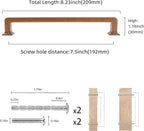 COTYKILEY 6 Pack 7.5 Inch(192mm) Antique Brass Kitchen Cabinet Handles and Pulls - Vintage Drawer Handles in Aged Gold Bronze Finish