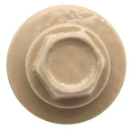 #14 Metal Roofing Screws: (250) TAN 1-1/2" Hex Head Screws - Self Tapping Metal to Wood, EPDM Washer, Colored Head
