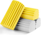 4-Pack Damp Clean Duster Sponge, Sponge Cleaning Brush, Duster for Cleaning Blinds, Glass, Baseboards, Vents, Railings, Mirrors, Window Track Grooves and Faucets, Gray and Yellow