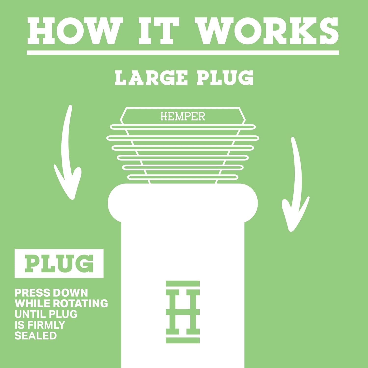 HEMPER Plugs + Caps | Universal Cleaning Plugs for Glass Water Pipes and More | Fits Male & Female Joints | Leak-Proof Seal Cleaning | Durable, Reusable & Easy to Use - (Green)