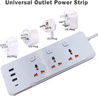 Universal Power Strip with USB C, 3 Outlets 3 USB and 1 USB C Ports, 6.5ft Power Cord, 2500W Circuit Breaker