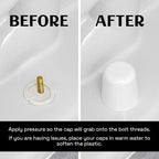 Stinky John's Tall Toilet Bolt Caps: Don't Cut Those Bolts! 100% Made in USA! (Universal Fit, 4 Pack)