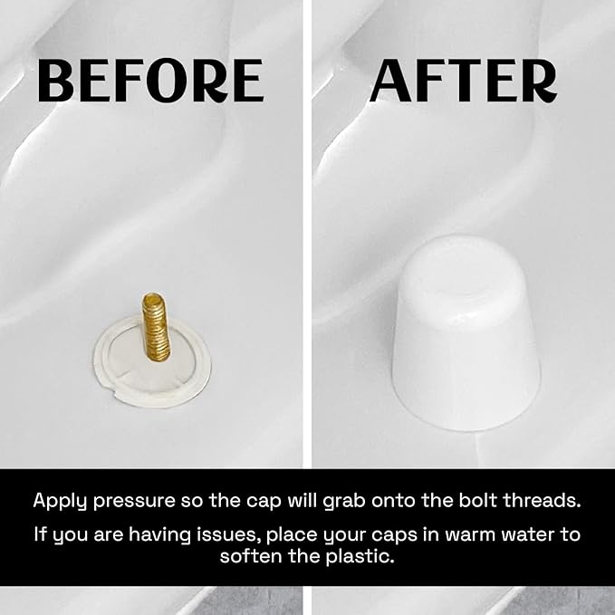 Stinky John's Tall Toilet Bolt Caps: Don't Cut Those Bolts! 100% Made in USA! (Universal Fit, 4 Pack)