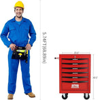 6-Drawer Steel Rolling Tool Cart with Wheels & Handle, Heavy-Duty Tool Chest Storage Cabinet for Garage and Workshop