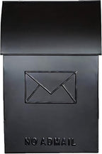 NACH Mailboxes for Outside Wall Mount, 15 x 9.5 x 4 inches, Black Wall Mounted Mailbox and Newspaper Holder, Waterproof Mailbox for Door - The No Admail Milano Mailbox