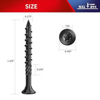 #8 x 1-5/8" Deck Screws (136Pcs) 1lb. Carbon Steel, Black, Flat Head, Rust Resistant epoxy Coated, with T25 Star Bit