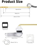 Hidnvefen Toilet Handle Replacement Kit Universal Toilet Flush Handle, Zinc Alloy Toilet Tank Trip Lever with H2 Brass Arm, Compatible with American Standard/Mansfield Toilet