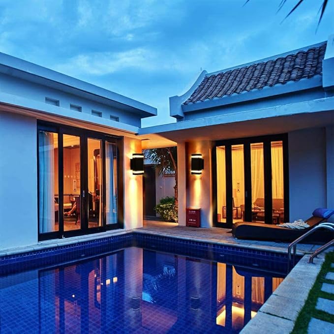 Modern LED Outdoor Wall Lights, Dusk to Dawn Outdoor Lighting Fixtures Wall Mount - ETL Listed,Aluminum Waterproof Front Door Lights 5000k - Up Down Light Fixture for Porch, Patio