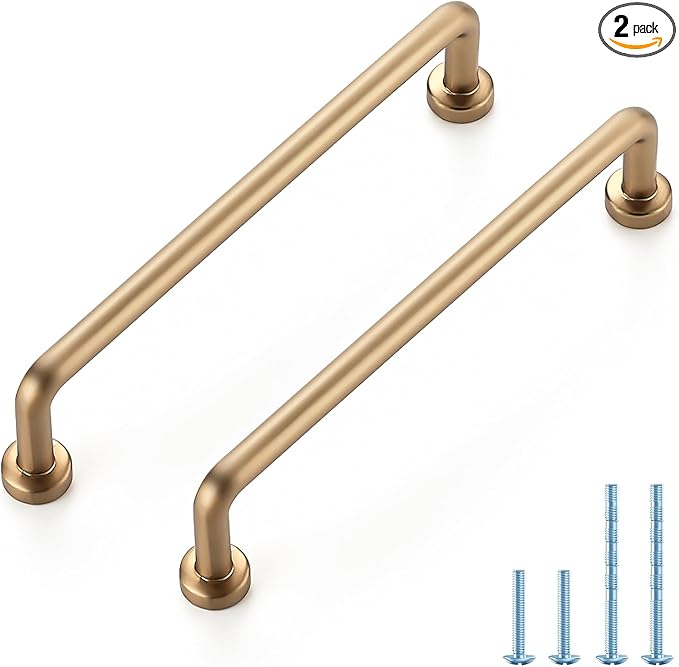JOY DECOR Cabinet Pulls – 5 Inch Hole Center, Champagne Bronze, 2 Pack, Zinc Alloy Cabinet Handles for Drawers & Cupboard – Vintage Style Hardware for Kitchen, Bathroom, Dresser, Furniture Makeover