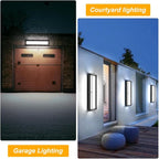 Sytmhoe Outdoor Wall Sconce Lights,2Packs 10%-100% Dimmable LED Modern Porch & Patio Wall Light Fixture, 23.6in Black Exterior Sconce Wall Mounted Lights Suitable for Garage Courtyard House(6000K)