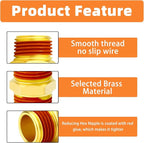 GASHER 10PCS Brass Pipe Fitting, Hex Nipple, 3/8" Male Pipe x 3/8" Male Pipe With Sealant