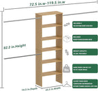 Closet System, 22.5" Wide Organizer with 3 Hanging Rods, Wood Tower Storage for Walk In Closets, Wall Mounted Wardrobe Organizer Kit, Bedroom, Fit Space 6-10 ft