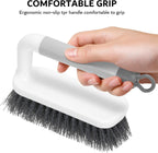 SetSail Scrub Brush, Small Cleaning Brushes with Handle, Comfort Grip Shower Scrubber for Cleaning Bathroom, Tub, Kitchen, Sink, Floor, Carpet, 2 Pack (Grey)