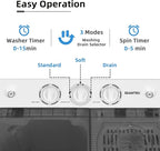 Giantex Portable Washing Machine, 2 in 1 Laundry Washer and Spinner Combo, 22lbs Capacity 13.2 lbs Washing 8.8 lbs Spinning, Timer Control, Drain Pump, Dorm Apartment Semi-Automatic Twin Tub Washer