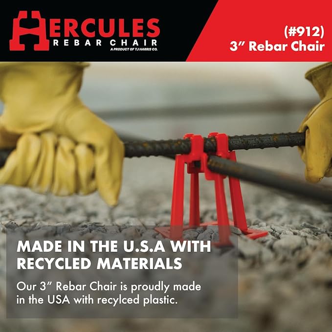 Hercules 3" Rebar Chair - (100 Count) Superior Strength & Quality Concrete Snap Rebar Chair