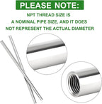 TAISHER 2PCS Stainless Steel Pipe Fittings, 3/8" NPT Female x 3/8" NPT Female Threaded, 16" Length Nipple Cast Pipe