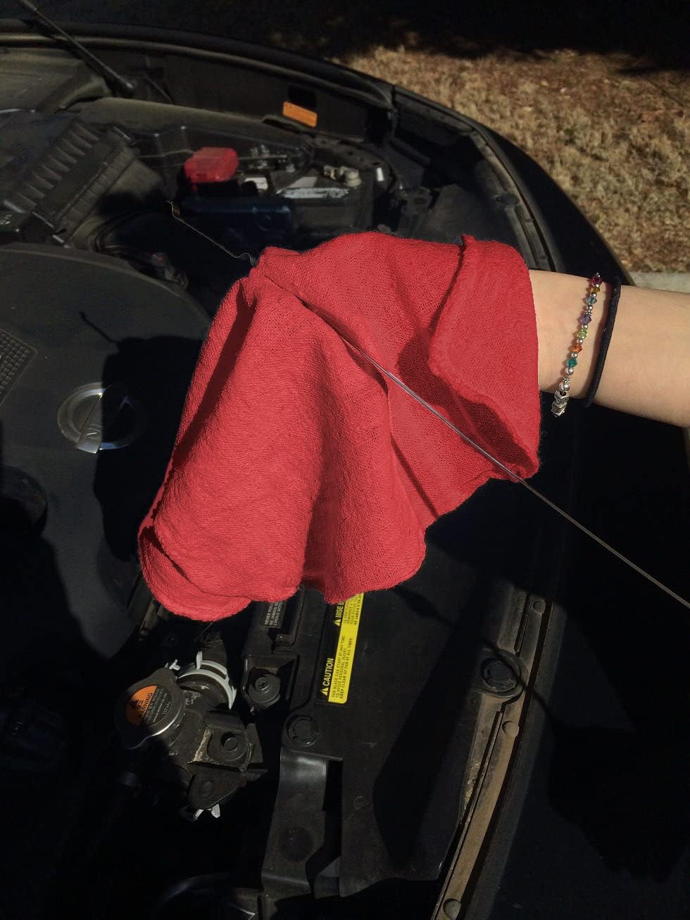 Avalon Towels Cotton Shop Rags – (Pack of 100) Size 12x14 Inches Cleaning Rags – Absorbent Shop Towels and Multipurpose Cleaning Towels for Automobiles, Industries, Garage and Homes (Red)