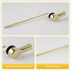 iFealClear Polished Gold Universal Metal Toilet Tank Flush Lever Replacement for Front Mount Toilet Tank with 2 Pieces Stainless Steel Flapper Chains, Easy Install, Solid Brass